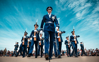 honor guard in formation 