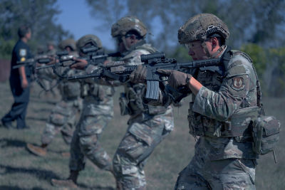 security forces airmen with a weapons